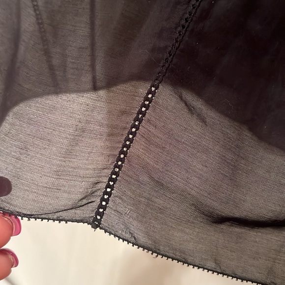Louis Vuitton Black Sheer Cap sleeved Ruffle Top - Excellent XS/36 - Picture 10 of 15